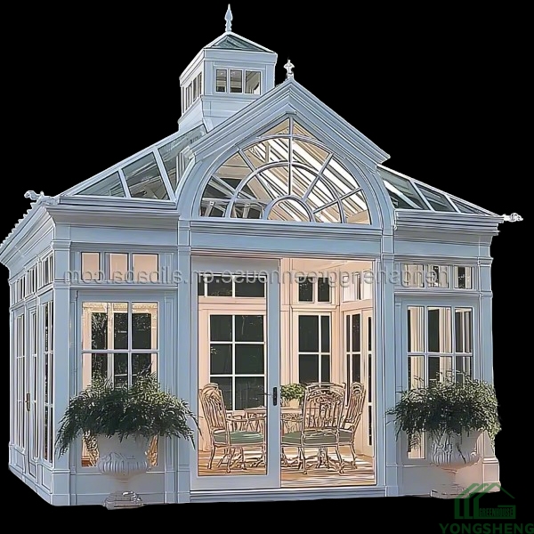 victorian glass greenhouse with swimming pool 